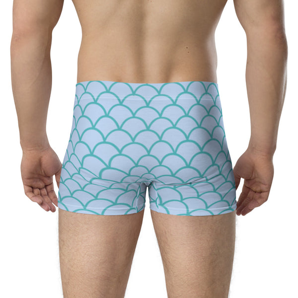 Blue Mermaid Scale Boxer Briefs