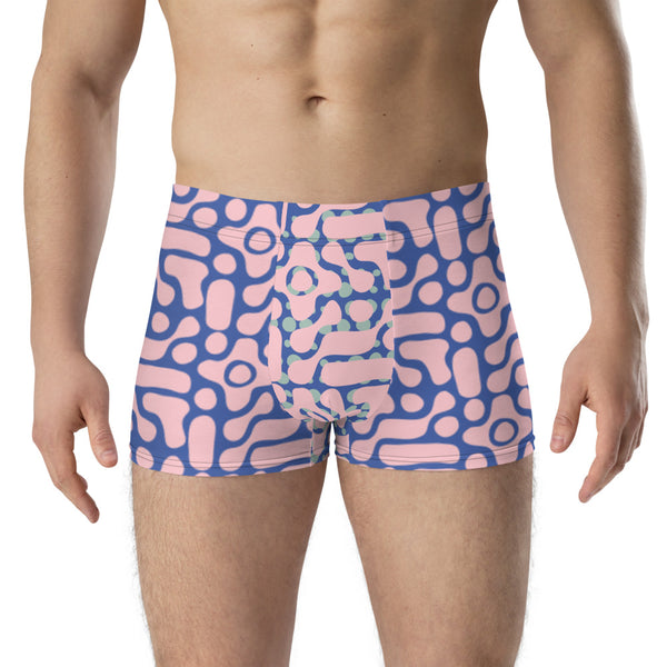 Blue Geometric Boxer Briefs