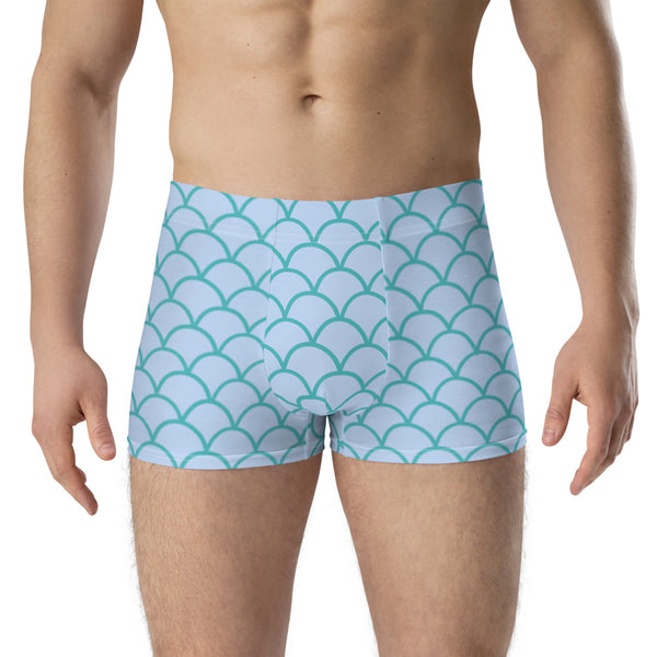 Blue Mermaid Scale Boxer Briefs