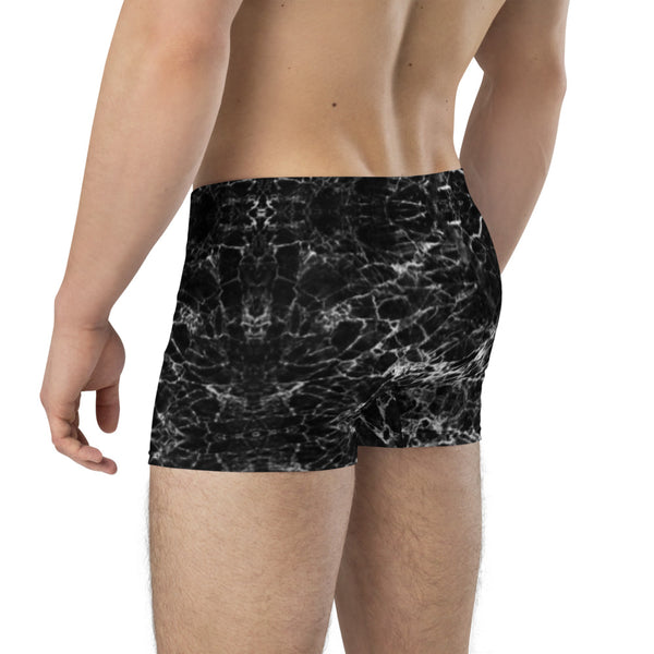 Black Marble Print Boxer Briefs