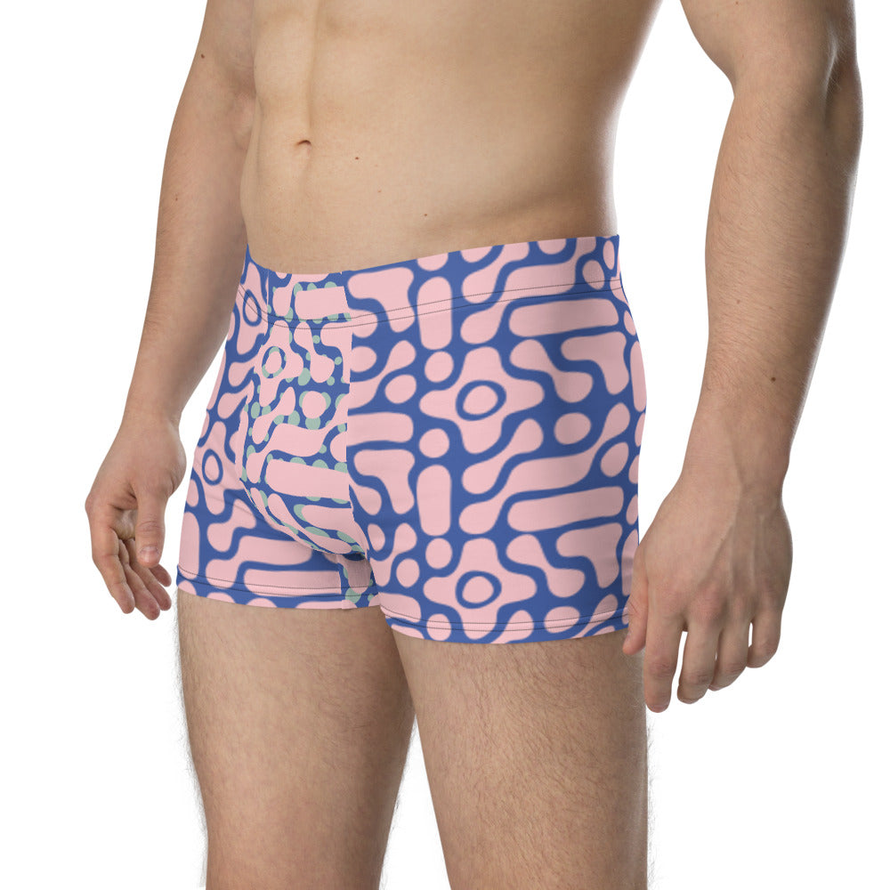 Blue Geometric Boxer Briefs