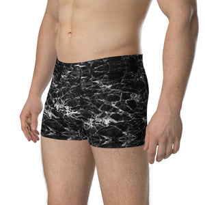 Black Marble Print Boxer Briefs