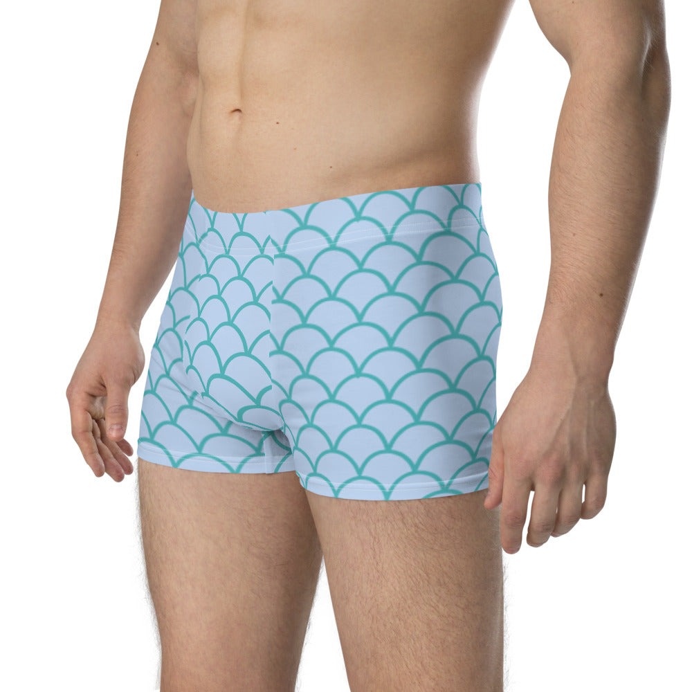 Blue Mermaid Scale Boxer Briefs