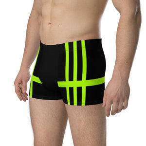 Neon Striped Men's Boxer Briefs, Designer Premium Elastic Underwear For Men  - Made in USA/EU/MX