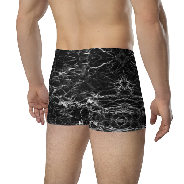 Black Marble Print Boxer Briefs