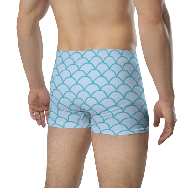 Blue Mermaid Scale Boxer Briefs