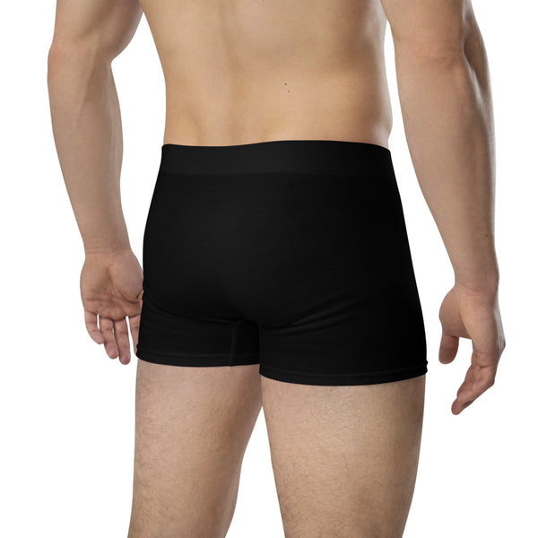 Black Neon Striped Men's Underwear, Mid-Rise Stretchy Elastic Supportive Designer Premium Best Boxer Briefs Short Tights Undergarments -Made in USA/EU/MX (US Size: XS-3XL)
