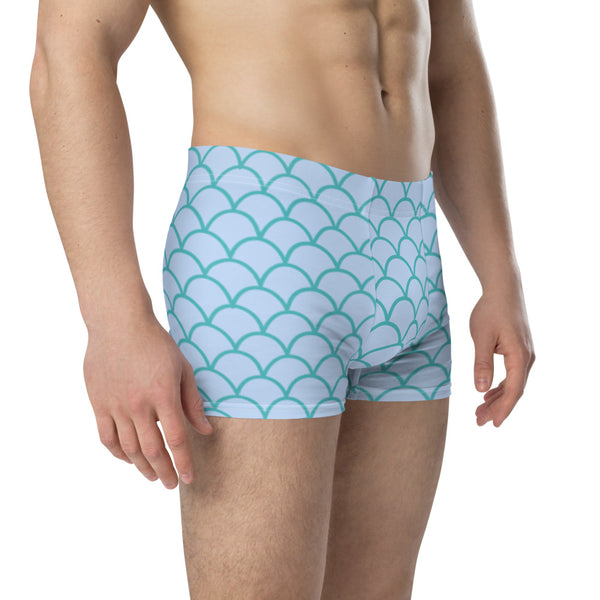 Blue Mermaid Scale Boxer Briefs