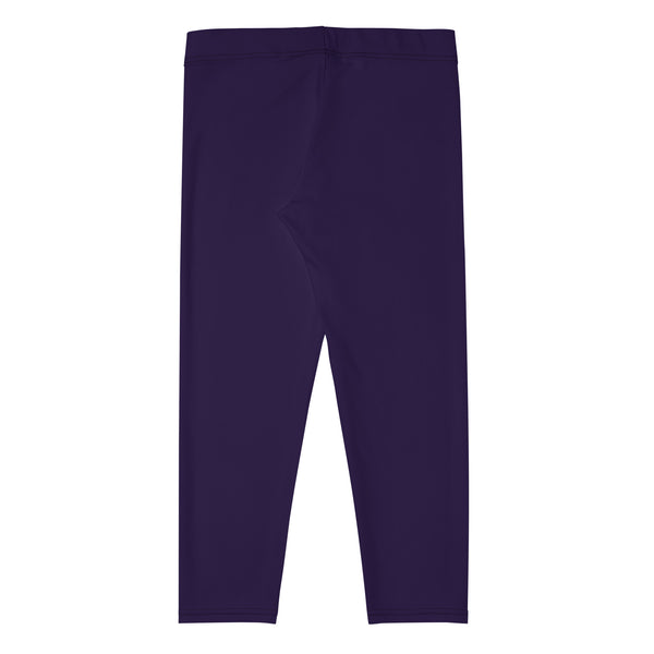 Dark Purple Solid Capri Leggings, Purple Dark Color Women's Capri Leggings, Abstract Modern Best Women's Casual Tights Capri Leggings Casual Activewear, ‎Women's Capri Leggings, Womens Capri Gym Leggings, Capri Leggings For Summer - Made in USA/EU/MX (US Size: XS-XL)