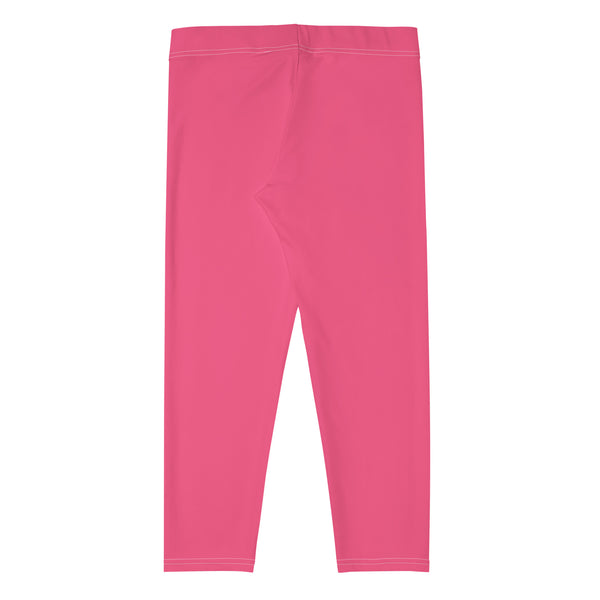 Pastel Pink Solid Capri Leggings, Solid Pink Color Women's Capri Leggings, Abstract Modern Best Women's Casual Tights Capri Leggings Casual Activewear, ‎Women's Capri Leggings, Womens Capri Gym Leggings, Capri Leggings For Summer - Made in USA/EU/MX (US Size: XS-XL)
