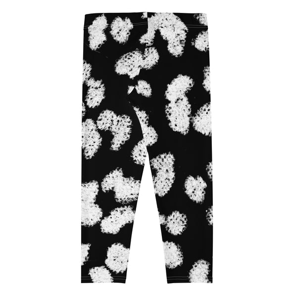 Black White Leopard Capri Leggings