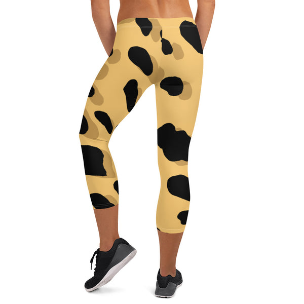 Brown Cheetah Print Capri Leggings