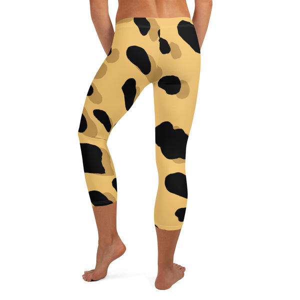 Brown Cheetah Print Capri Leggings