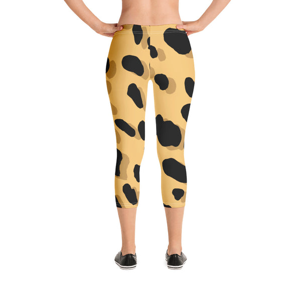 Brown Cheetah Print Capri Leggings