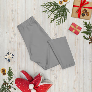 Gray Solid Color Capri Leggings, Grey Solid Color Best Casual Women's Capri Tights-Made in USA/EU/MX