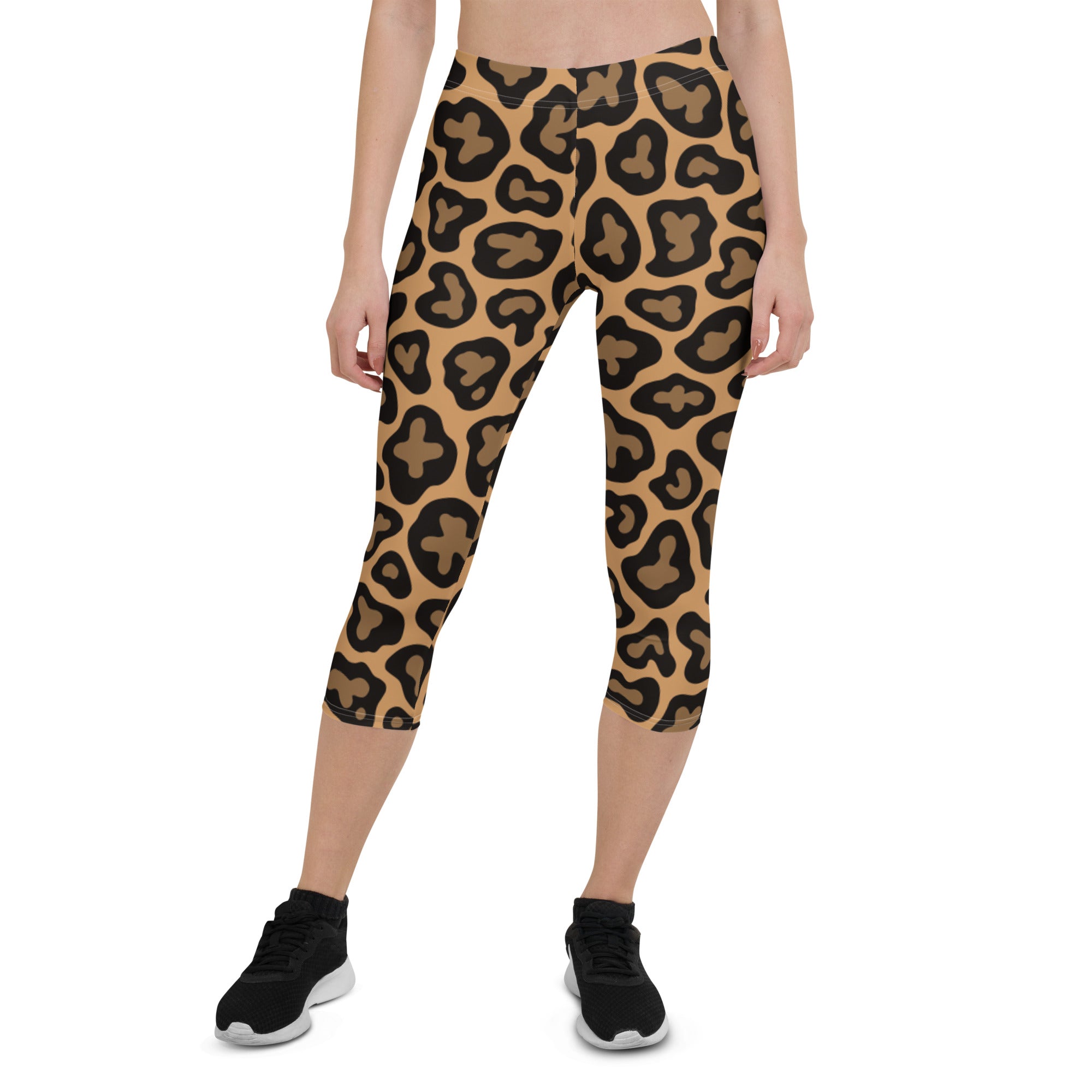 Brown Leopard Print Capri Leggings