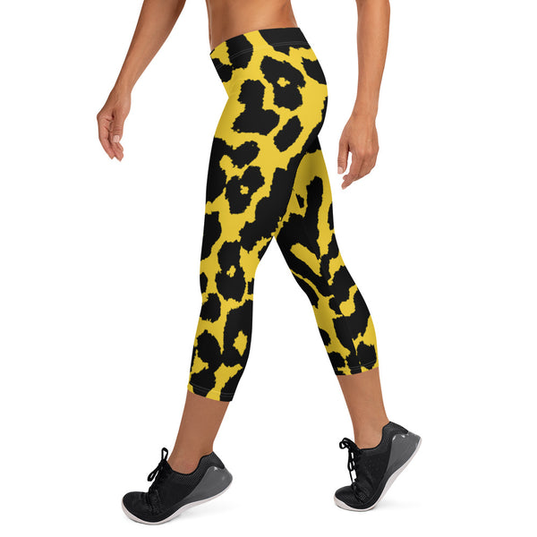 Brown Leopard Print Capri Leggings