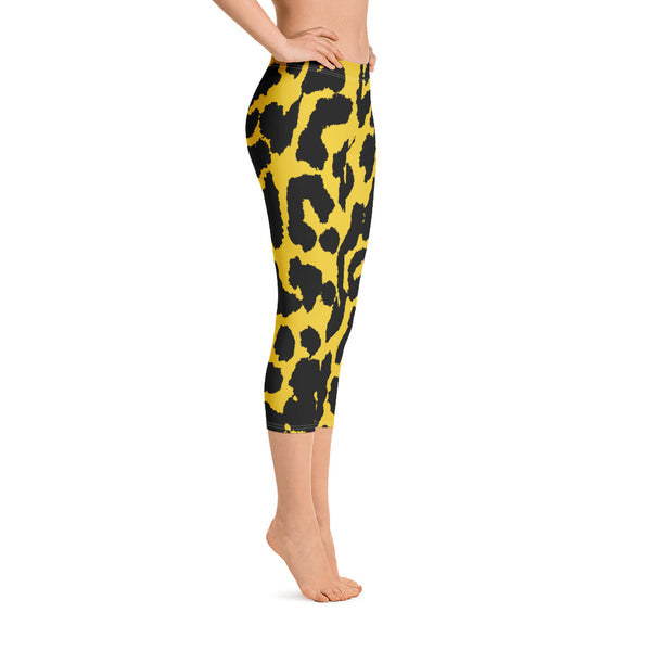 Brown Leopard Print Capri Leggings