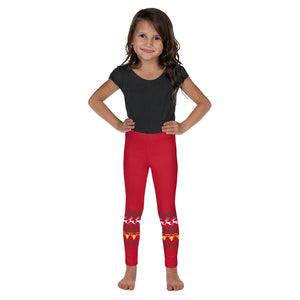 Red Reindeer Christmas Kid's Leggings, Reindeer Classic Xmas Party Print Designer Kid's Girl's Leggings Active Wear 38-40 UPF Fitness Workout Gym Wear Running Tights, Comfy Stretchy Pants (2T-7) Made in USA/EU/MX, Girls' Leggings & Pants, Leggings For Girls, Designer Girls Leggings Tights, Leggings For Girl Child