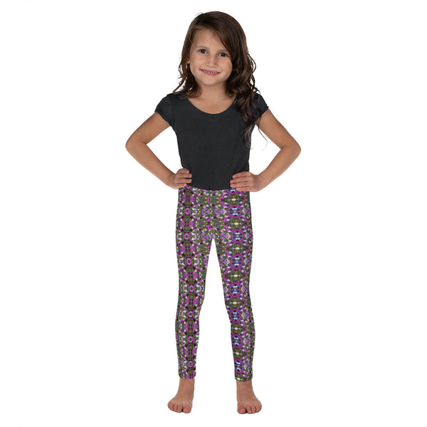 Purple Abstract Kid's Leggings, Purple Abstract Print Designer Kid's Girl's Leggings Active Wear 38-40 UPF Fitness Workout Gym Wear Running Tights, Comfy Stretchy Pants (2T-7) Made in USA/EU/MX, Girls' Leggings & Pants, Leggings For Girls, Designer Girls Leggings Tights, Leggings For Girl Child