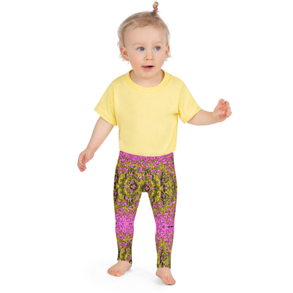 Pink Abstract Print Kid's Leggings, Pink Floral Print Designer Kid's Girl's Leggings Active Wear 38-40 UPF Fitness Workout Gym Wear Running Tights, Comfy Stretchy Pants (2T-7) Made in USA/EU/MX, Girls' Leggings & Pants, Leggings For Girls, Designer Girls Leggings Tights, Leggings For Girl Child