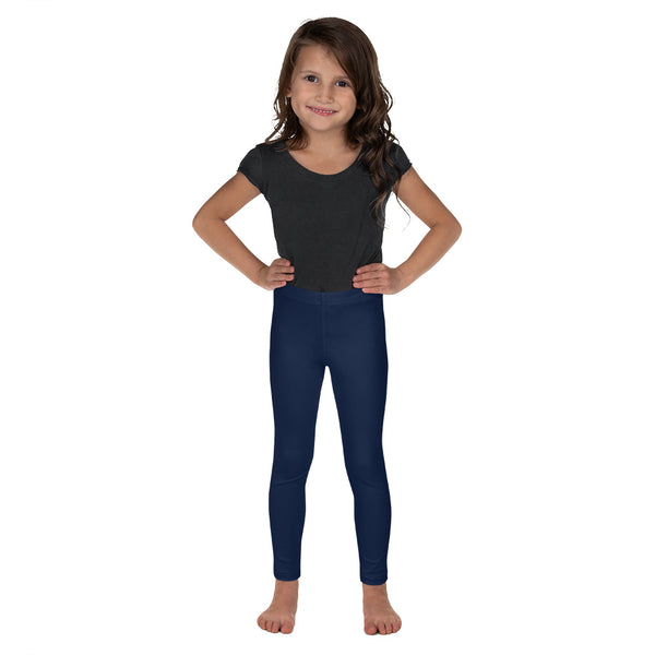 Dark Blue Kid's Leggings, Blue Solid Color Print Designer Kid's Girl's Leggings Active Wear 38-40 UPF Fitness Workout Gym Wear Running Tights, , Premium Unisex Tights For Boys And Girls, Comfy Stretchy Pants (2T-7) Made in USA/EU/MX, Girls' Leggings & Pants, Leggings For Girls, Designer Girls Leggings Tights, Leggings For Girl Child