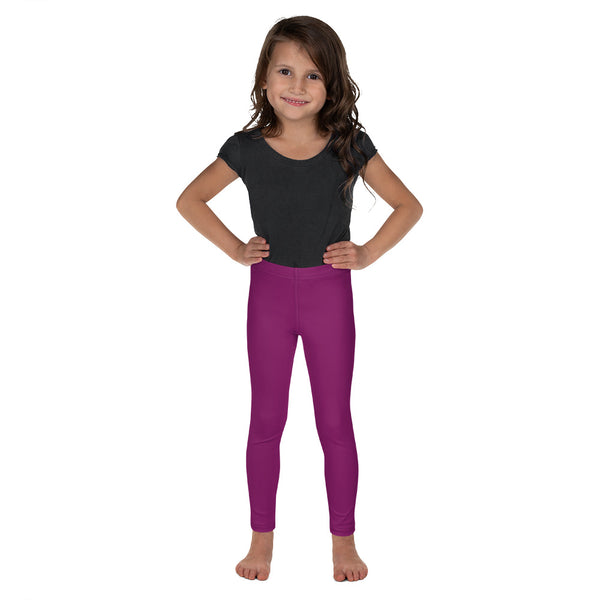 Dark Purple Kid's Leggings, Purple Solid Color Print Designer Kid's Girl's Leggings Active Wear 38-40 UPF Fitness Workout Gym Wear Running Tights, , Premium Unisex Tights For Boys And Girls, Comfy Stretchy Pants (2T-7) Made in USA/EU/MX, Girls' Leggings & Pants, Leggings For Girls, Designer Girls Leggings Tights, Leggings For Girl Child