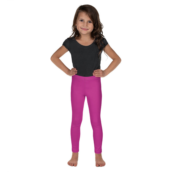 Hot Pink Kid's Leggings, Hot Pink Solid Color Print Designer Kid's Girl's Leggings Active Wear 38-40 UPF Fitness Workout Gym Wear Running Tights, , Premium Unisex Tights For Boys And Girls, Comfy Stretchy Pants (2T-7) Made in USA/EU/MX, Girls' Leggings & Pants, Leggings For Girls, Designer Girls Leggings Tights, Leggings For Girl Child