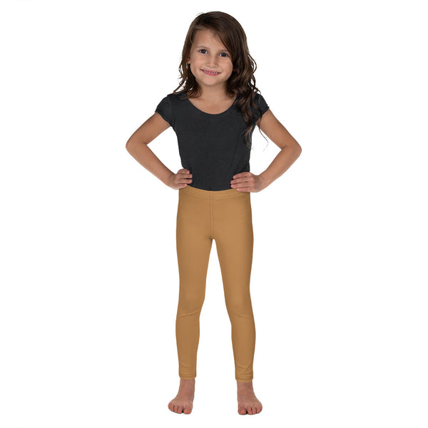 Earth Brown Kid's Leggings, Brown Solid Color Print Designer Kid's Girl's Leggings Active Wear 38-40 UPF Fitness Workout Gym Wear Running Tights, , Premium Unisex Tights For Boys And Girls, Comfy Stretchy Pants (2T-7) Made in USA/EU/MX, Girls' Leggings & Pants, Leggings For Girls, Designer Girls Leggings Tights, Leggings For Girl Child