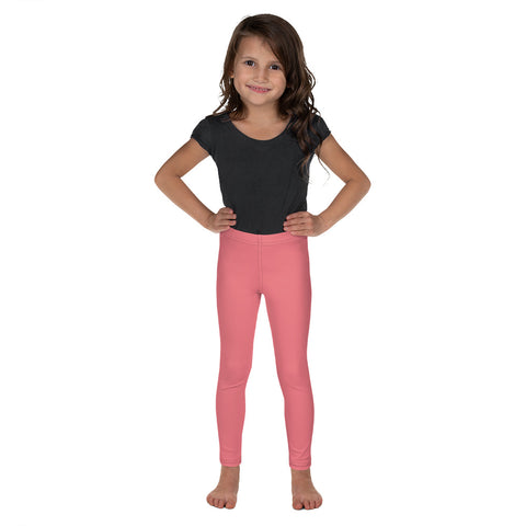 Peach Solid Color Kid's Leggings, Peach Pink Solid Color Print Designer Kid's Girl's Leggings Active Wear 38-40 UPF Fitness Workout Gym Wear Running Tights, Comfy Stretchy Pants (2T-7) Made in USA/EU/MX, Girls' Leggings & Pants, Leggings For Girls, Designer Girls Leggings Tights, Leggings For Girl Child