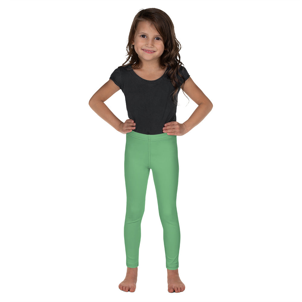 Mint Green Kid's Leggings, Green Solid Color Print Designer Kid's Girl's Leggings Active Wear 38-40 UPF Fitness Workout Gym Wear Running Tights, , Premium Unisex Tights For Boys And Girls, Comfy Stretchy Pants (2T-7) Made in USA/EU/MX, Girls' Leggings & Pants, Leggings For Girls, Designer Girls Leggings Tights, Leggings For Girl Child