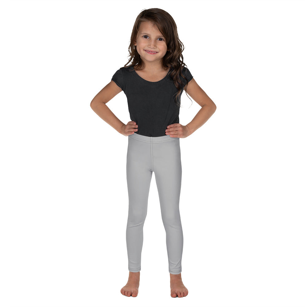 Light Grey Kid's Leggings, Light Gray Solid Color Print Designer Kid's Girl's Leggings Active Wear 38-40 UPF Fitness Workout Gym Wear Running Tights, , Premium Unisex Tights For Boys And Girls, Comfy Stretchy Pants (2T-7) Made in USA/EU/MX, Girls' Leggings & Pants, Leggings For Girls, Designer Girls Leggings Tights, Leggings For Girl Child