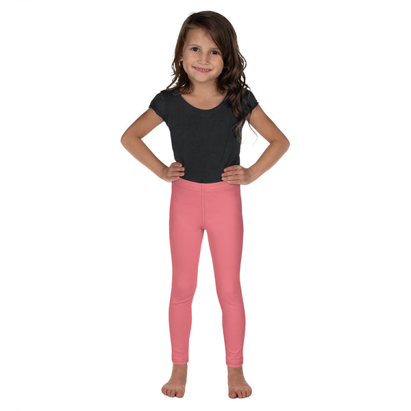 Pink Solid Color Kid's Leggings, Pale Peach Pink Solid Color Print Designer Kid's Girl's Leggings Active Wear 38-40 UPF Fitness Workout Gym Wear Running Tights, Comfy Stretchy Pants (2T-7) Made in USA/EU/MX, Girls' Leggings & Pants, Leggings For Girls, Designer Girls Leggings Tights, Leggings For Girl Child