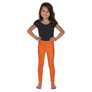 Bright Orange Color Kid's Leggings, Orange Solid Color Print Designer Kid's Girl's Leggings Active Wear 38-40 UPF Fitness Workout Gym Wear Running Tights, , Premium Unisex Tights For Boys And Girls, Comfy Stretchy Pants (2T-7) Made in USA/EU/MX, Girls' Leggings & Pants, Leggings For Girls, Designer Girls Leggings Tights, Leggings For Girl Child