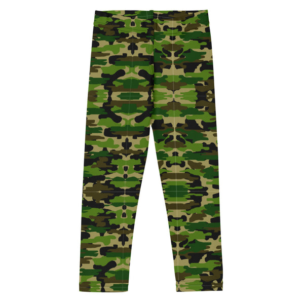Green Camo Kid's Leggings, Army Military Camouflage Print Children's Fashion Designer Kid's Girl's Leggings Active Wear 38-40 UPF Fitness Workout Gym Wear Running Tights, Comfy Stretchy Pants (2T-7) Made in USA/EU/MX, Girls' Leggings & Pants, Leggings For Girls, Designer Girls Leggings Tights, Leggings For Girl Child