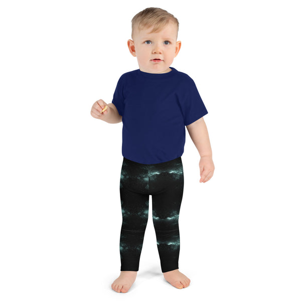 Blue Green Galaxy Kid's Leggings, Space Galaxies Milky Way Print Designer Kid's Girl's Leggings Active Wear 38-40 UPF Fitness Workout Gym Wear Running Tights, Comfy Stretchy Pants (2T-7) Made in USA/EU/MX, Girls' Leggings & Pants, Leggings For Girls, Designer Girls Leggings Tights, Leggings For Girl Child