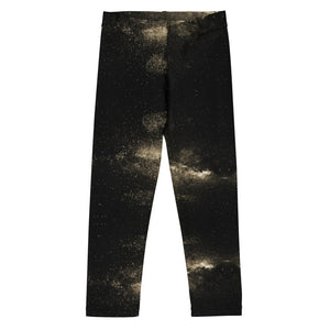 Golden Galaxy Kid's Leggings, Space Galaxies Milky Way Print Designer Kid's Girl's Leggings Active Wear 38-40 UPF Fitness Workout Gym Wear Running Tights, Comfy Stretchy Pants (2T-7) Made in USA/EU/MX, Girls' Leggings & Pants, Leggings For Girls, Designer Girls Leggings Tights, Leggings For Girl Child
