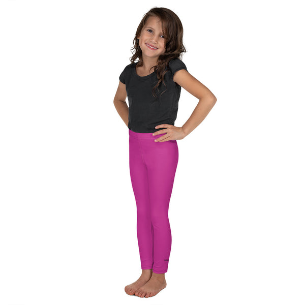 Hot Pink Kid's Leggings, Hot Pink Solid Color Print Designer Kid's Girl's Leggings Active Wear 38-40 UPF Fitness Workout Gym Wear Running Tights, , Premium Unisex Tights For Boys And Girls, Comfy Stretchy Pants (2T-7) Made in USA/EU/MX, Girls' Leggings & Pants, Leggings For Girls, Designer Girls Leggings Tights, Leggings For Girl Child