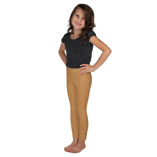 Earth Brown Kid's Leggings, Brown Solid Color Print Designer Kid's Girl's Leggings Active Wear 38-40 UPF Fitness Workout Gym Wear Running Tights, , Premium Unisex Tights For Boys And Girls, Comfy Stretchy Pants (2T-7) Made in USA/EU/MX, Girls' Leggings & Pants, Leggings For Girls, Designer Girls Leggings Tights, Leggings For Girl Child