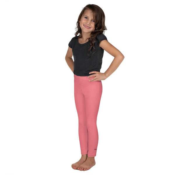 Peach Solid Color Kid's Leggings, Peach Pink Solid Color Print Designer Kid's Girl's Leggings Active Wear 38-40 UPF Fitness Workout Gym Wear Running Tights, Comfy Stretchy Pants (2T-7) Made in USA/EU/MX, Girls' Leggings & Pants, Leggings For Girls, Designer Girls Leggings Tights, Leggings For Girl Child