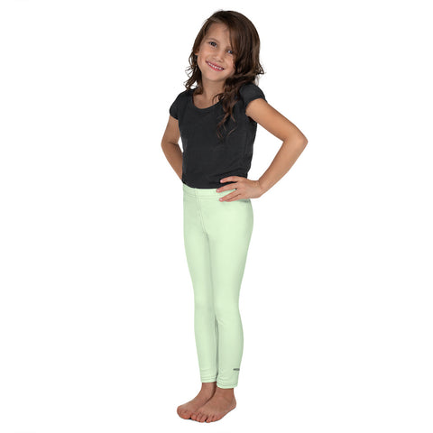 Pastel Green Kid's Leggings, Light Green Solid Color Print Designer Kid's Girl's Leggings Active Wear 38-40 UPF Fitness Workout Gym Wear Running Tights, , Premium Unisex Tights For Boys And Girls, Comfy Stretchy Pants (2T-7) Made in USA/EU/MX, Girls' Leggings & Pants, Leggings For Girls, Designer Girls Leggings Tights, Leggings For Girl Child