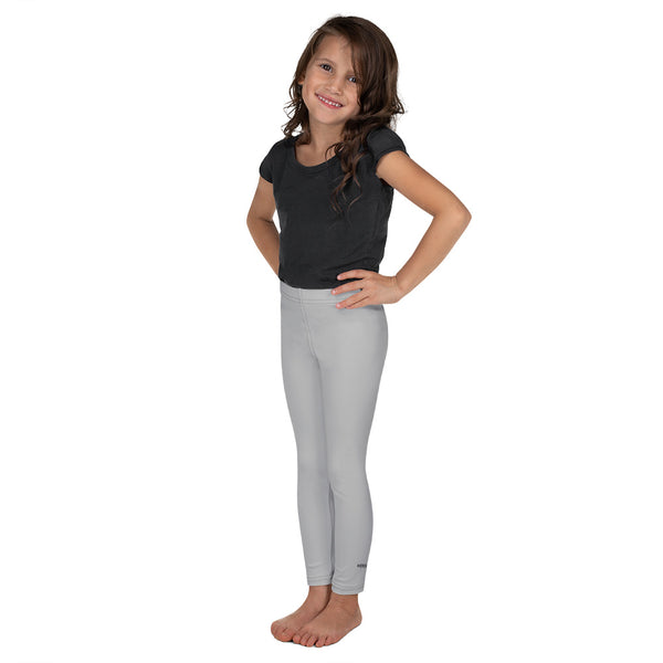 Light Grey Kid's Leggings, Light Gray Solid Color Print Designer Kid's Girl's Leggings Active Wear 38-40 UPF Fitness Workout Gym Wear Running Tights, , Premium Unisex Tights For Boys And Girls, Comfy Stretchy Pants (2T-7) Made in USA/EU/MX, Girls' Leggings & Pants, Leggings For Girls, Designer Girls Leggings Tights, Leggings For Girl Child