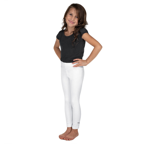 White Solid Color Kid's Leggings, Titanium White Bright Solid Color Print Designer Kid's Girl's Leggings Active Wear 38-40 UPF Fitness Workout Gym Wear Running Tights, Comfy Stretchy Pants (2T-7) Made in USA/EU/MX, Girls' Leggings & Pants, Leggings For Girls, Designer Girls Leggings Tights, Leggings For Girl Child