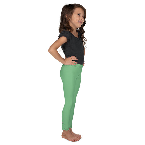 Mint Green Kid's Leggings, Green Solid Color Print Designer Kid's Girl's Leggings Active Wear 38-40 UPF Fitness Workout Gym Wear Running Tights, , Premium Unisex Tights For Boys And Girls, Comfy Stretchy Pants (2T-7) Made in USA/EU/MX, Girls' Leggings & Pants, Leggings For Girls, Designer Girls Leggings Tights, Leggings For Girl Child