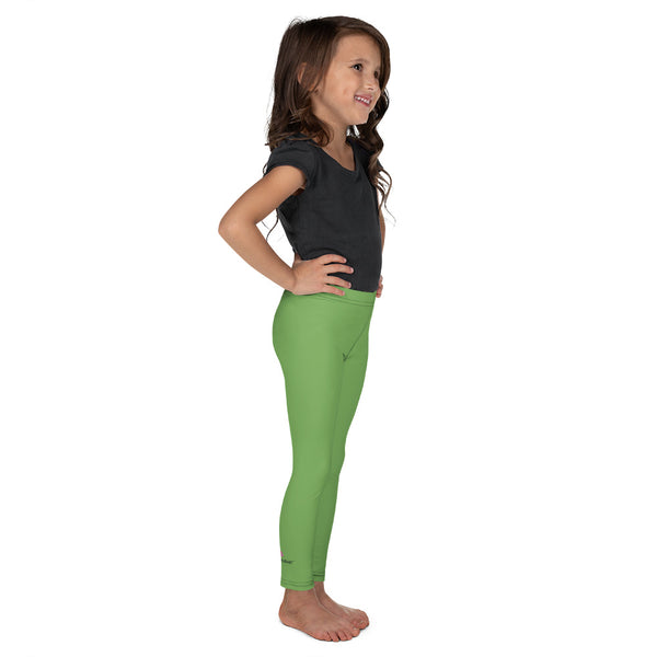 Cute Green Kid's Leggings, Green Solid Color Print Designer Kid's Girl's Leggings Active Wear 38-40 UPF Fitness Workout Gym Wear Running Tights, , Premium Unisex Tights For Boys And Girls, Comfy Stretchy Pants (2T-7) Made in USA/EU/MX, Girls' Leggings & Pants, Leggings For Girls, Designer Girls Leggings Tights, Leggings For Girl Child