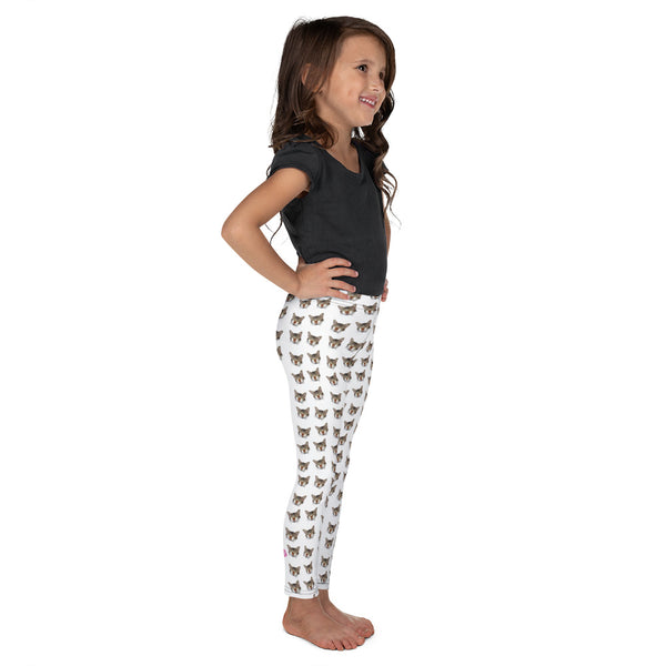 Tabby Cat Cute Kid's Leggings, Peanut Meow Cat Children's Fashion Designer Kid's Girl's Leggings Active Wear 38-40 UPF Fitness Workout Gym Wear Running Tights, Comfy Stretchy Pants (2T-7) Made in USA/EU/MX, Girls' Leggings & Pants, Leggings For Girls, Designer Girls Leggings Tights, Leggings For Girl Child