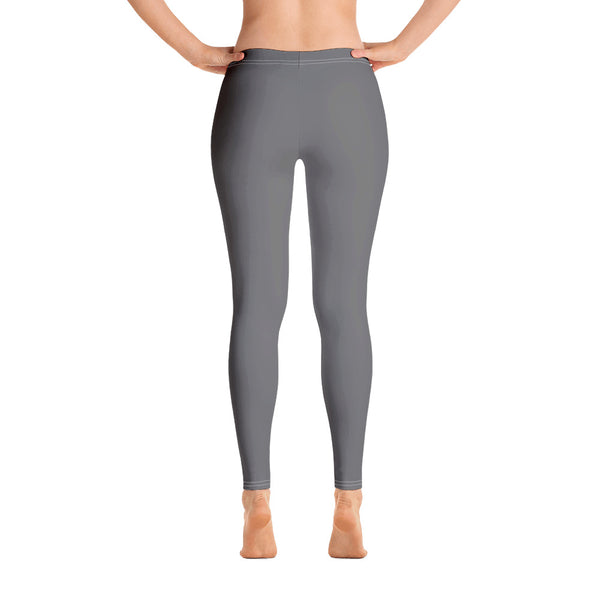 Charcoal Grey Women's Casual Leggings-Heidikimurart Limited -Heidi Kimura Art LLC Charcoal Grey Women's Casual Leggings, Solid Color Fashion Fancy Women's Long Dressy Casual Fashion Leggings/ Running Tights - Made in USA/ EU/ MX (US Size: XS-XL)