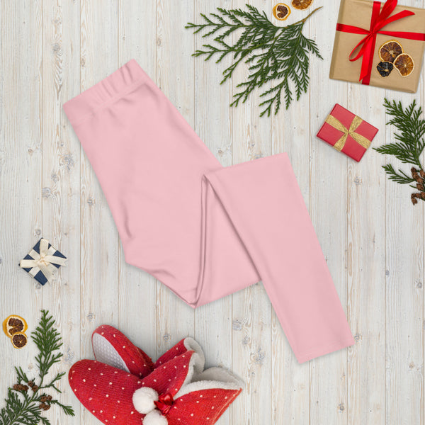 Pink Solid Color Casual Leggings-Heidikimurart Limited -Heidi Kimura Art LLC Light Pink Solid Color Casual Leggings, Best Solid Color Fashion Fancy Women's Long Dressy Casual Fashion Leggings/ Running Tights - Made in USA/ EU/ MX (US Size: XS-XL)