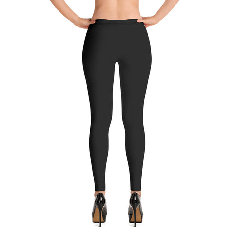 Solid Black Color Women's Leggings - Heidikimurart Limited 