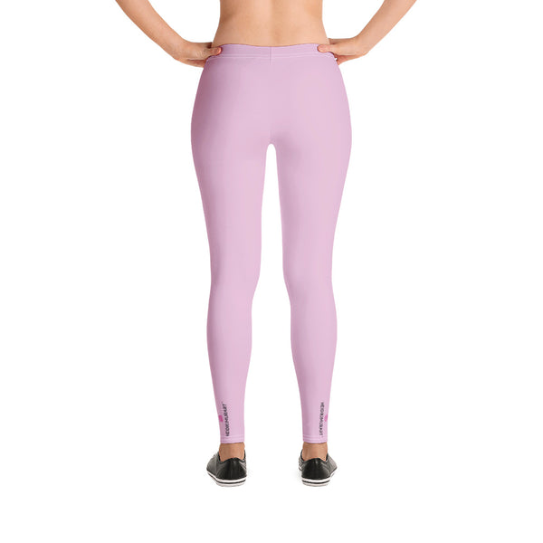Pastel Pink Women's Casual Leggings, Solid Pastel Pink Color Fashion Fancy Women's Long Dressy Casual Fashion Leggings/ Running Tights - Made in USA/ EU/ MX (US Size: XS-XL)